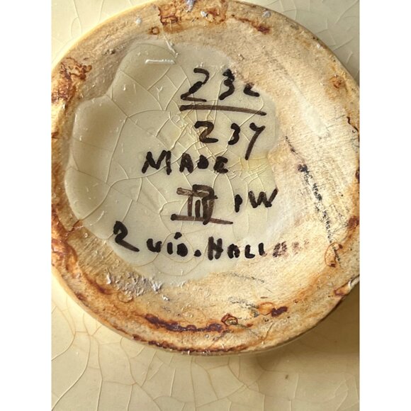 Signed Art Nouveau PZH Gouda Landscape Vase Zuid Holland Dutch Windmill Sailboat - Picture 6 of 9